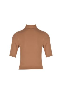 تیشرت آستین کوتاه یقه اسکی گلدوزی