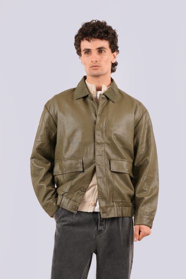 کاپشن کوتاه چرم