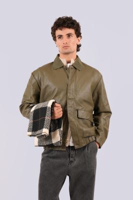 کاپشن کوتاه چرم