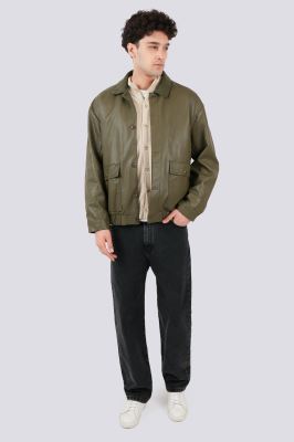 کاپشن کوتاه چرم