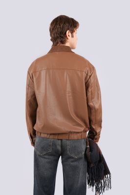 کاپشن کوتاه چرم