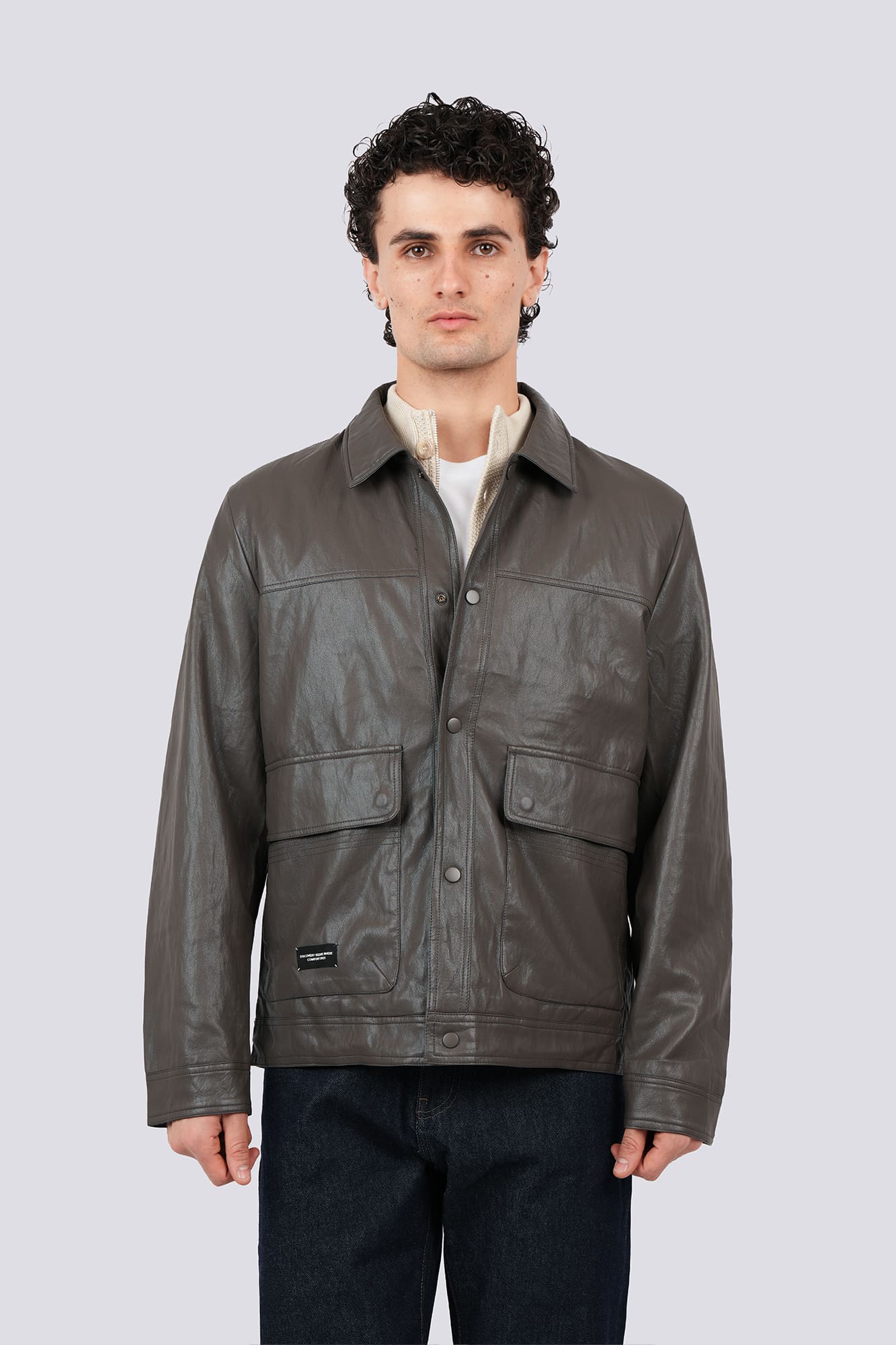 کاپشن کوتاه چرم