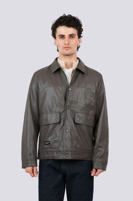 کاپشن کوتاه چرم