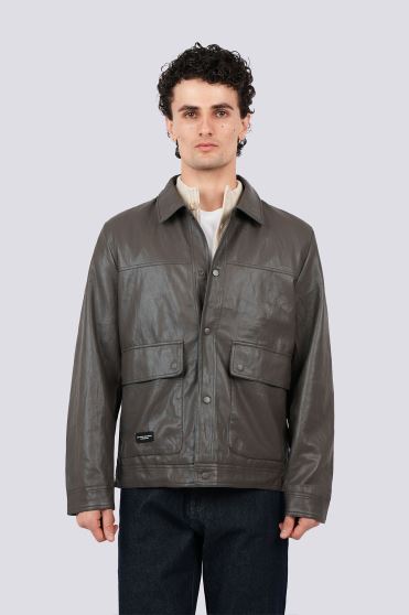 کاپشن کوتاه چرم