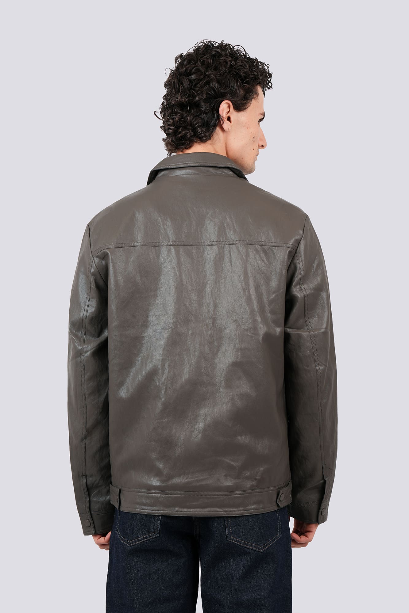 کاپشن کوتاه چرم