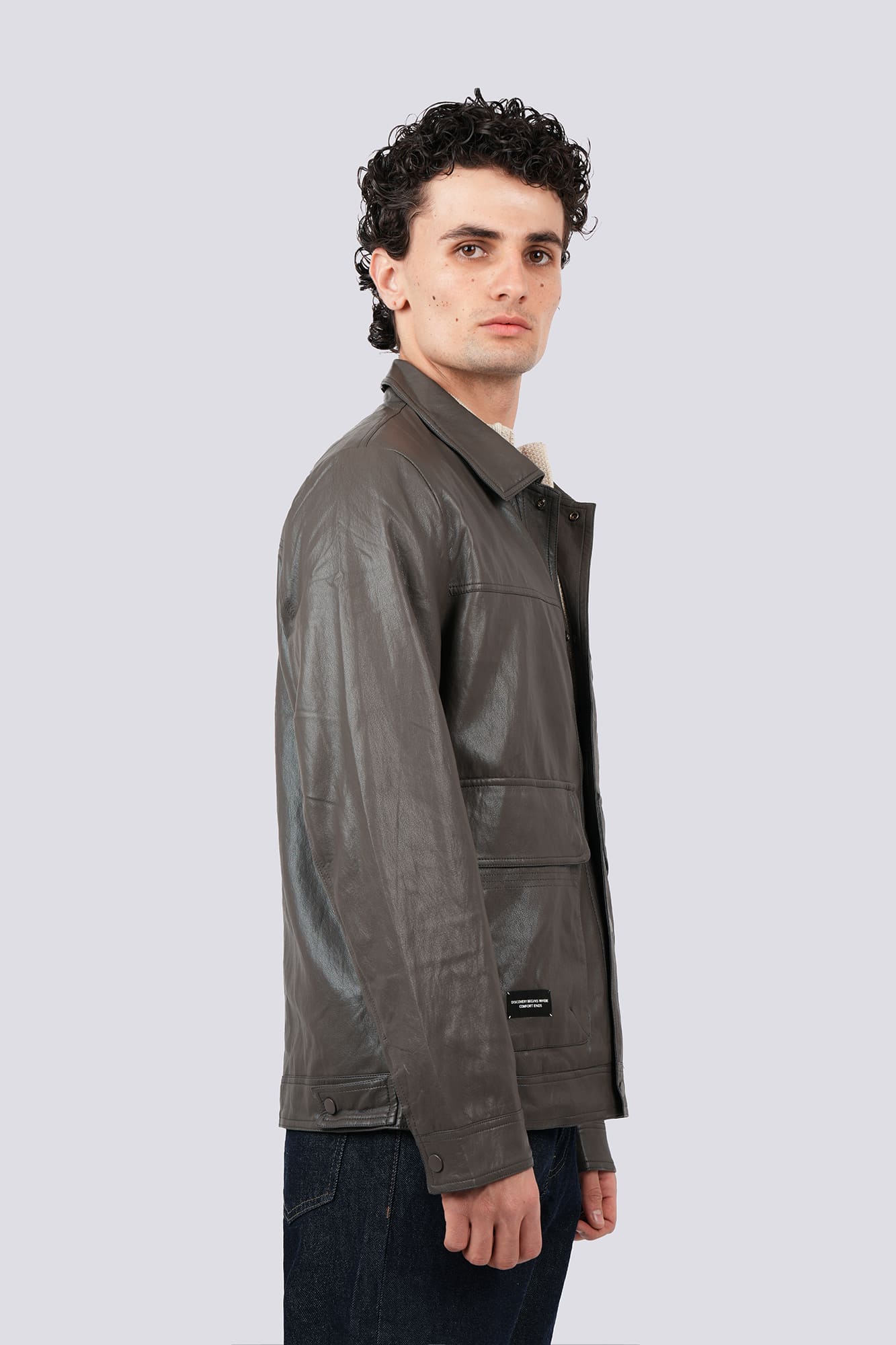 کاپشن کوتاه چرم