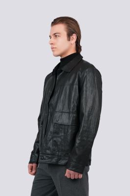 کاپشن کوتاه چرم