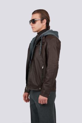 کاپشن کوتاه چرم