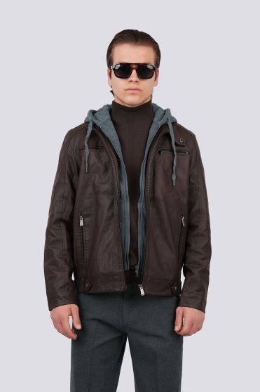 کاپشن کوتاه چرم