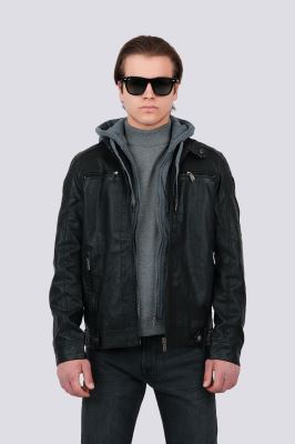 کاپشن کوتاه چرم