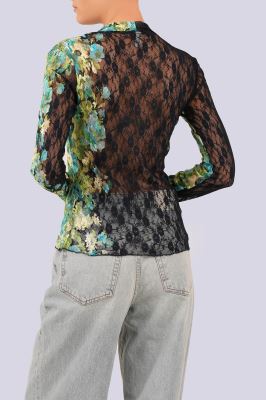 بلوز آستین بلند توری