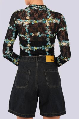 بلوز آستین بلند توری