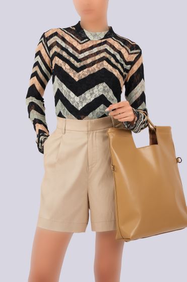 بلوز آستین بلند توری