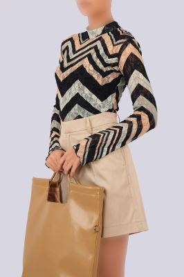 بلوز آستین بلند توری