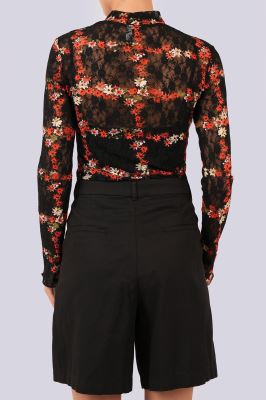 بلوز آستین بلند توری