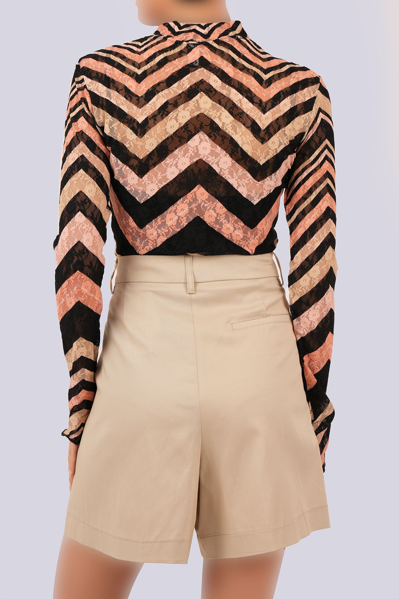 بلوز آستین بلند توری