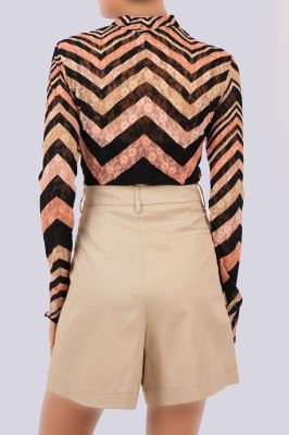 بلوز آستین بلند توری