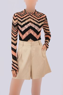 بلوز آستین بلند توری