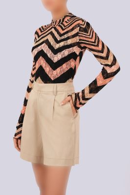 بلوز آستین بلند توری