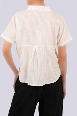 شومیز آستین کوتاه راه راه