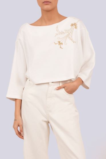 تیشرت آستین بلند گلدوزی