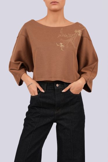 تیشرت آستین بلند گلدوزی