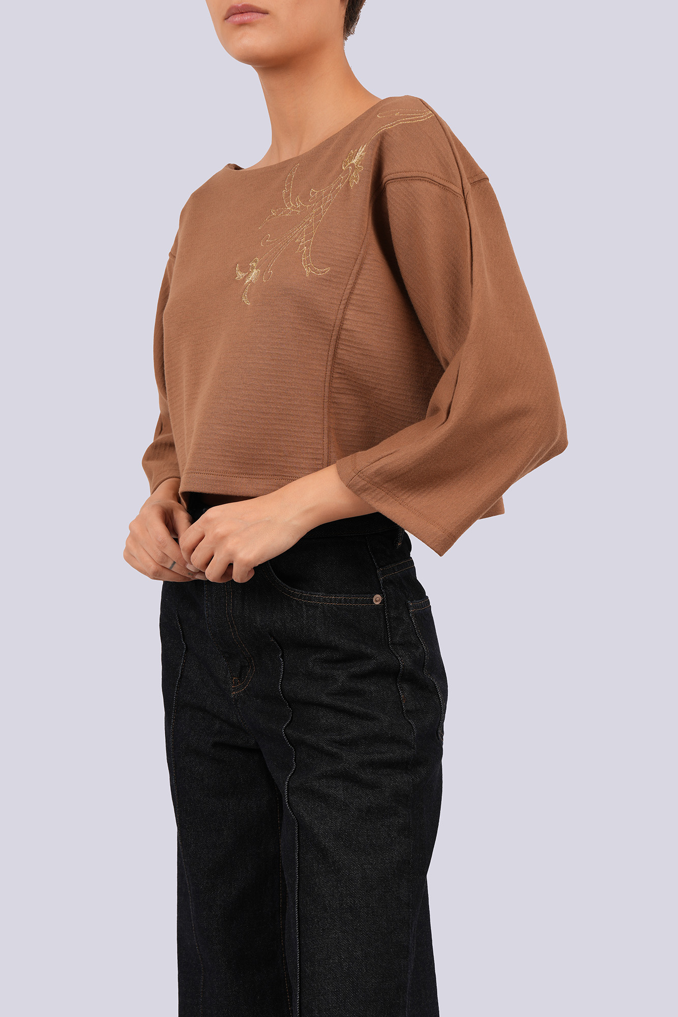 تیشرت آستین بلند گلدوزی