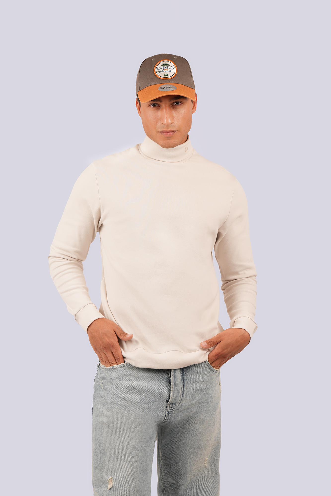 تیشرت آستین بلند یقه اسکی ساده