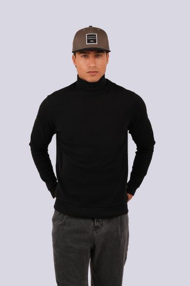 تیشرت آستین بلند یقه اسکی ساده