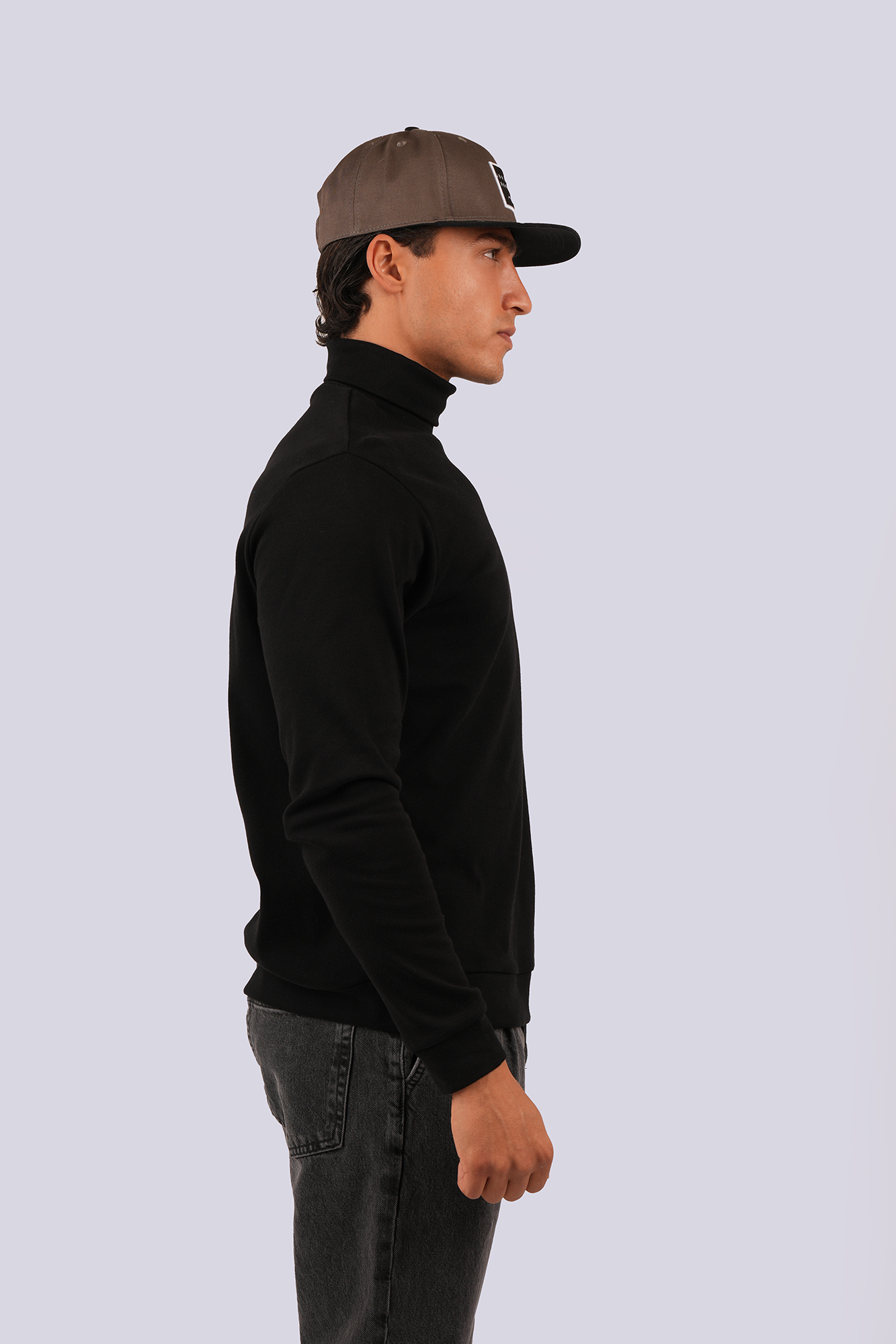 تیشرت آستین بلند یقه اسکی ساده