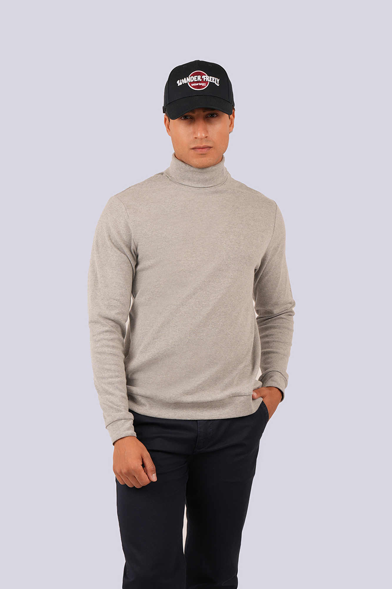 تیشرت آستین بلند یقه اسکی ساده