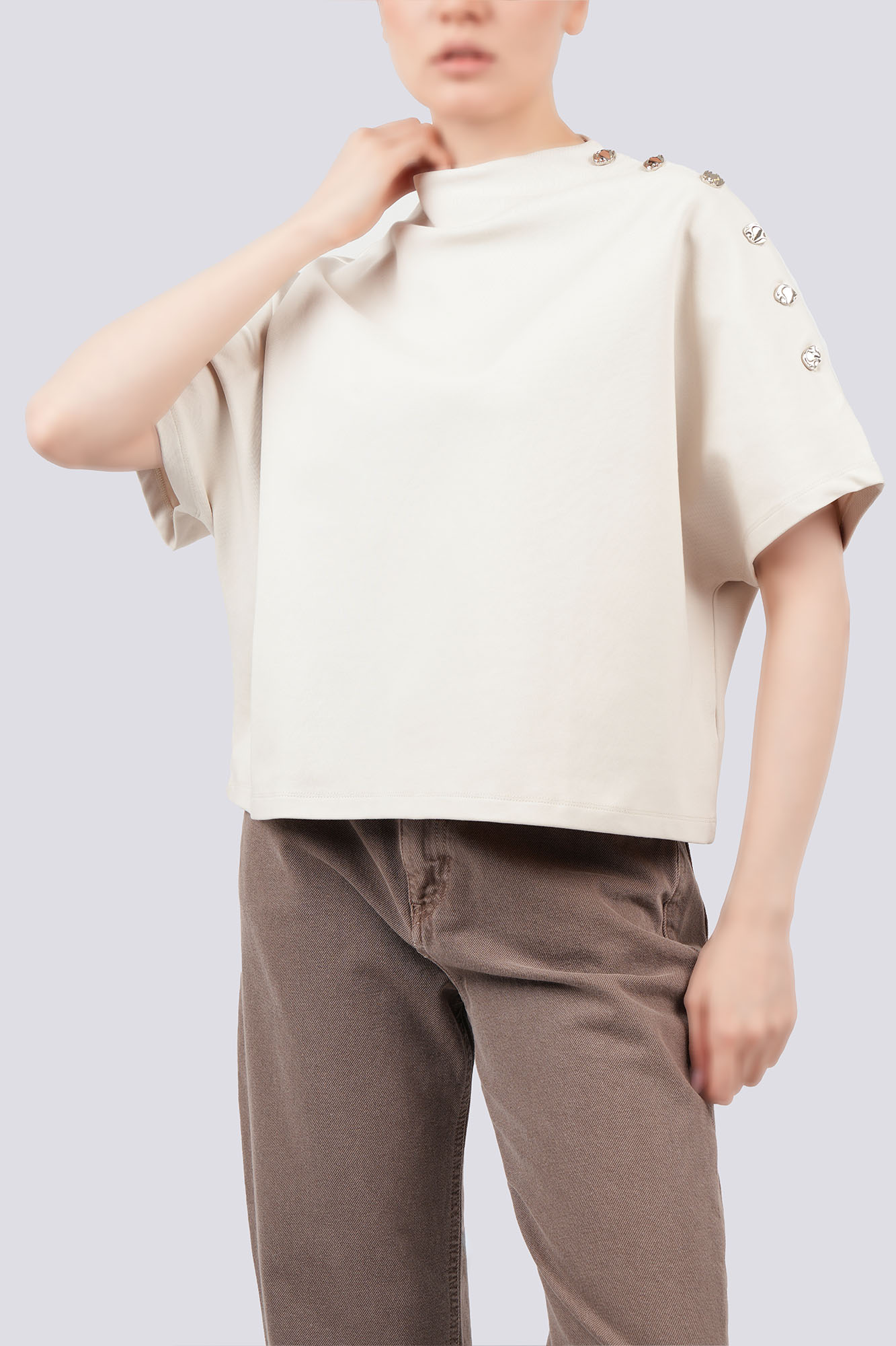 تیشرت آستین سرخود ساده