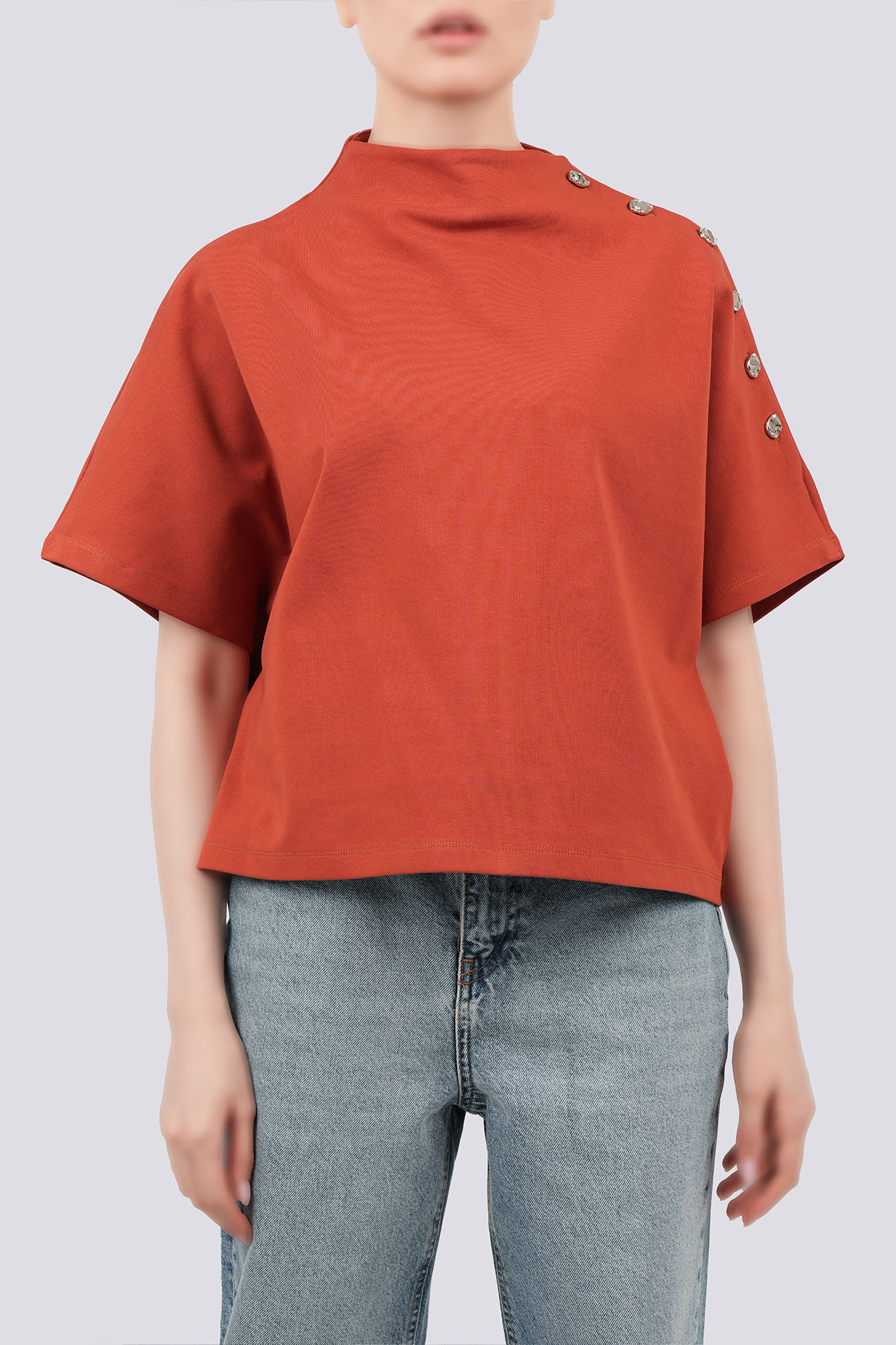 تیشرت آستین سرخود ساده