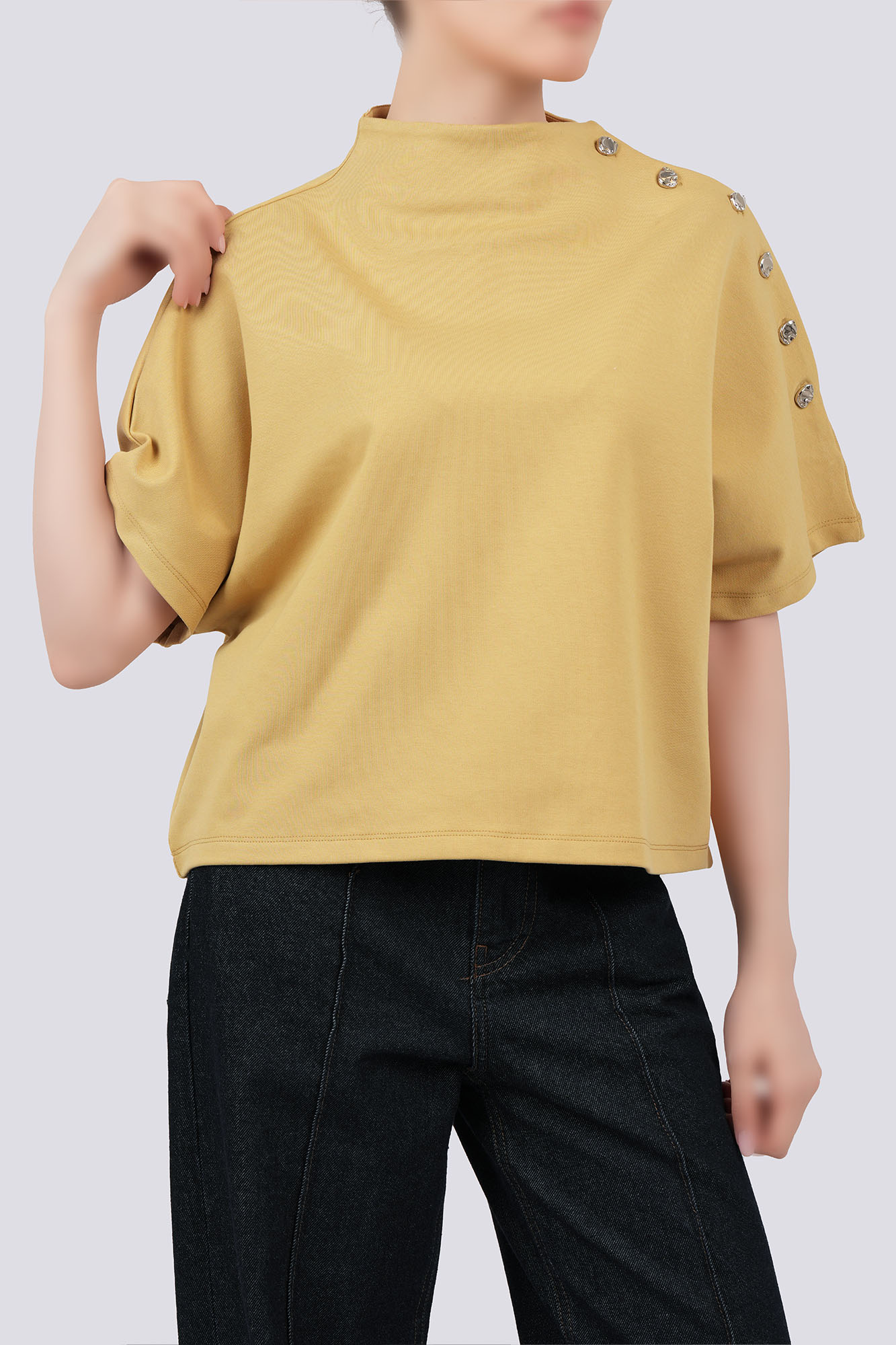 تیشرت آستین سرخود ساده