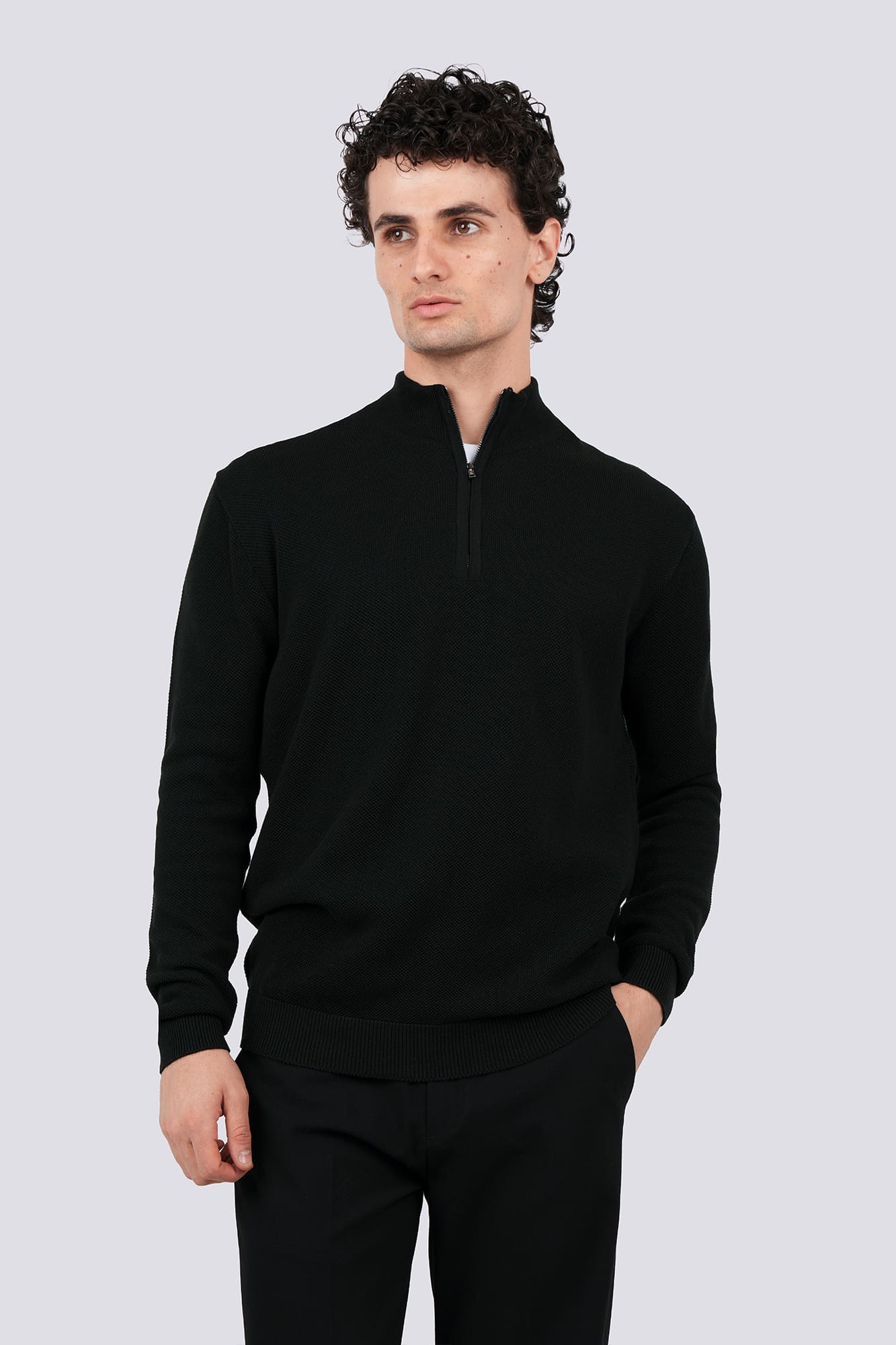 پلیور بافت نیم زیپ