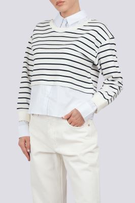 سوئیشرت یقه گرد راه راه