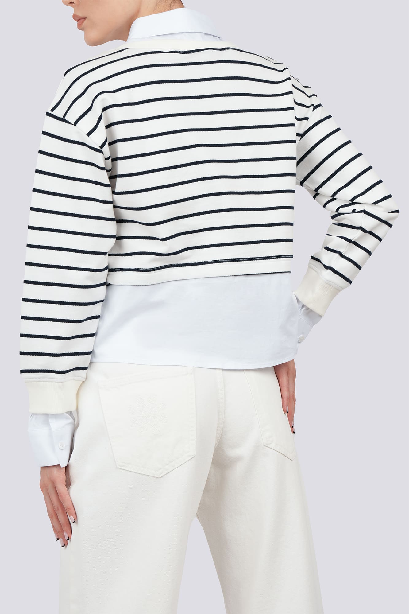 سوئیشرت یقه گرد راه راه