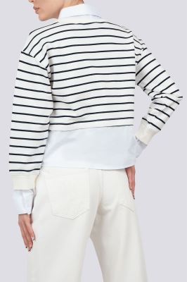 سوئیشرت یقه گرد راه راه