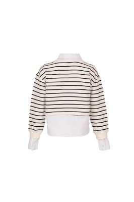 سوئیشرت یقه گرد راه راه