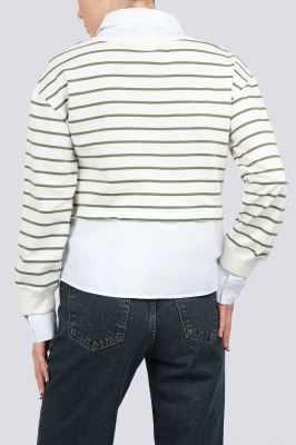 سوئیشرت یقه گرد راه راه