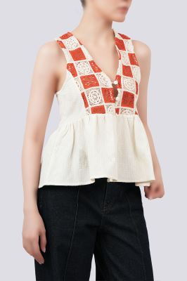 تاپ پیراهنی طرحدار