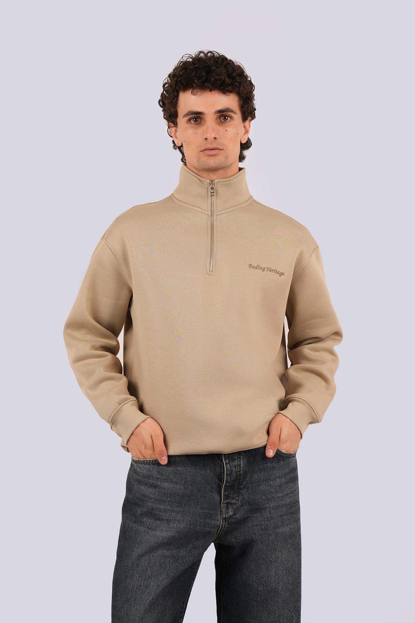 سوئیشرت نیم زیپ گلدوزی