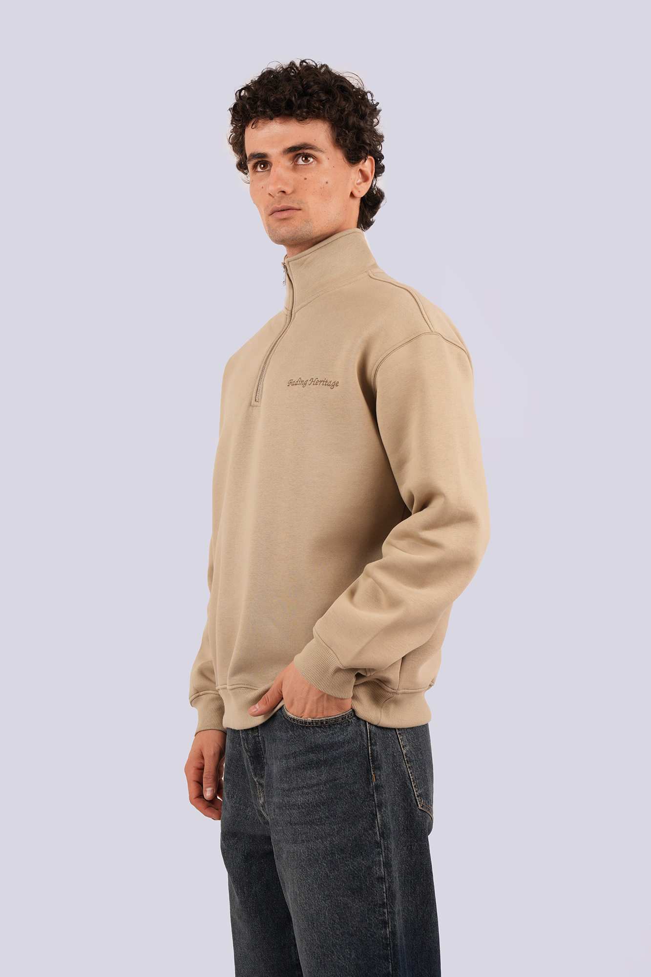 سوئیشرت نیم زیپ گلدوزی