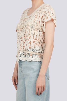 بلوز آستین کوتاه بافت