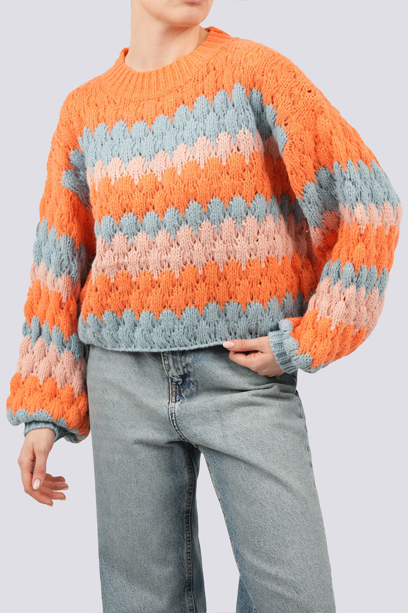 بافت آستین بلند طرحدار