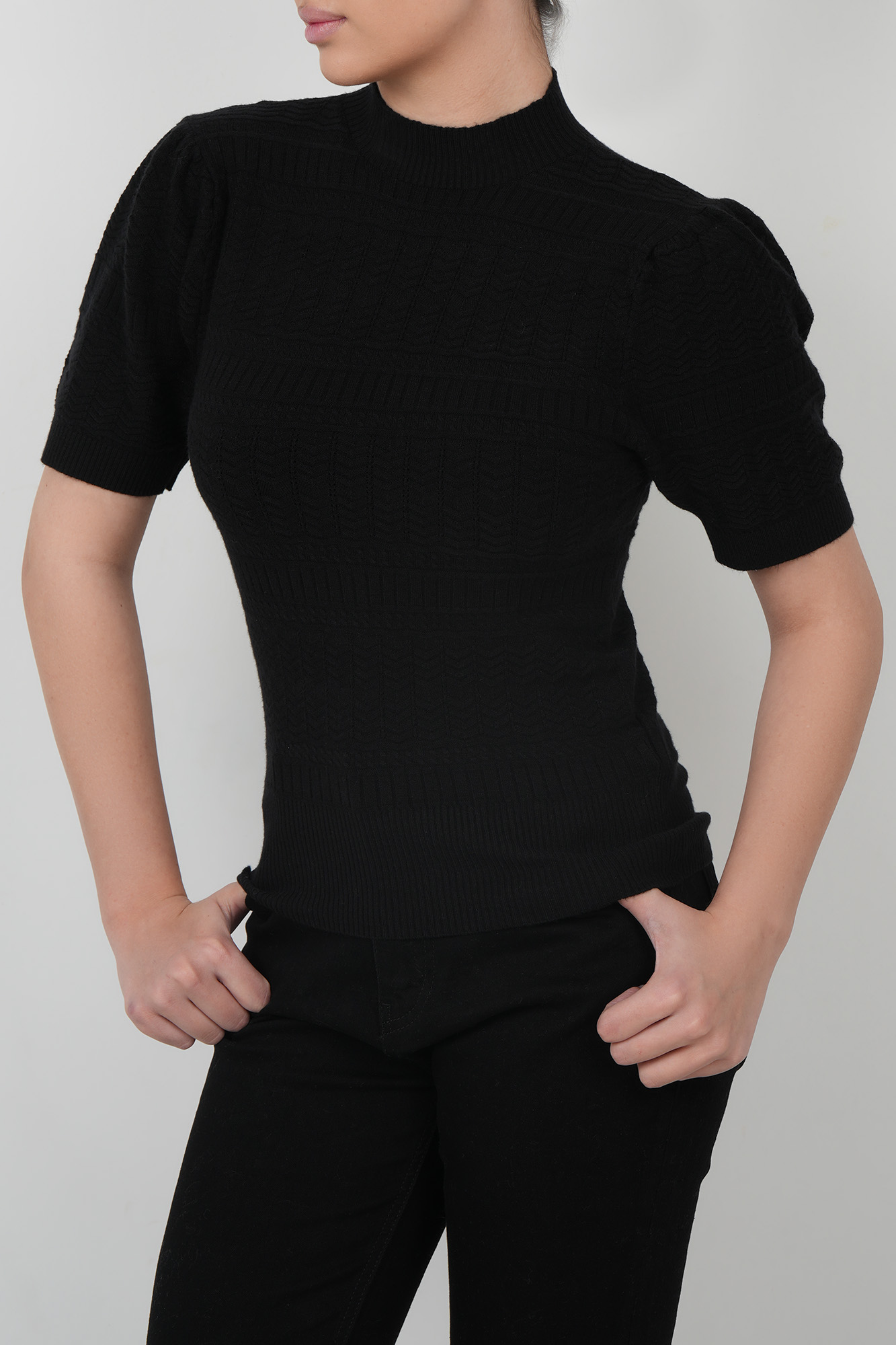 بلوز آستین کوتاه بافت