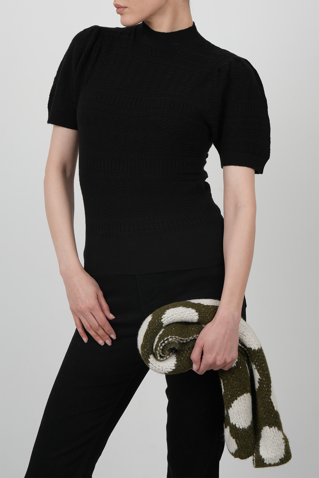 بلوز آستین کوتاه بافت