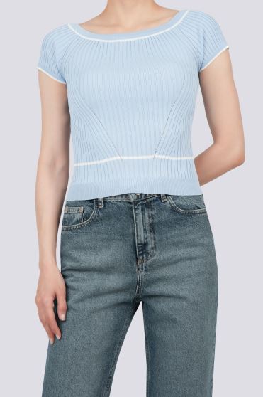 بلوز آستین کوتاه بافت