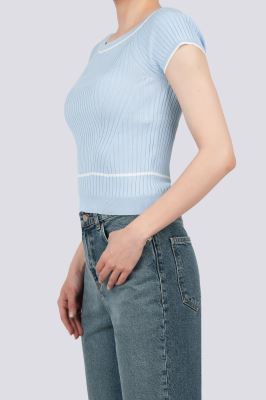 بلوز آستین کوتاه بافت