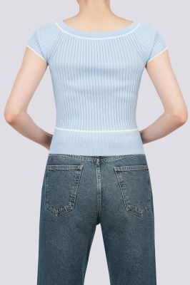 بلوز آستین کوتاه بافت